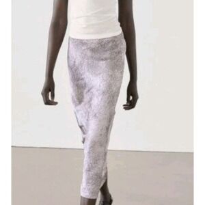 Massimo Dutti Printed Crinkled Slip Skirt Size 10 NWT